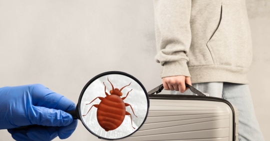 bed bugs in suitcase